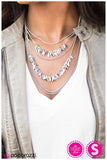 Paparazzi "A Craving for Chaos" Silver Necklace & Earring Set Paparazzi Jewelry