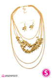 Paparazzi "A Craving for Chaos" Gold Necklace & Earring Set Paparazzi Jewelry