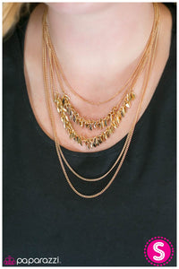 Paparazzi "A Craving for Chaos" Gold Necklace & Earring Set Paparazzi Jewelry