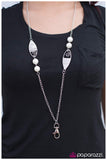 Paparazzi "A Dash Of Class" White Lanyard Necklace & Earring Set Paparazzi Jewelry