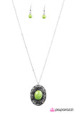 Paparazzi "Adjust Your ALTITUDE" Green Necklace & Earring Set Paparazzi Jewelry