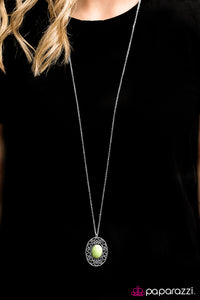 Paparazzi "Adjust Your ALTITUDE" Green Necklace & Earring Set Paparazzi Jewelry