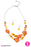 Paparazzi "Adorably Artisan" Orange Necklace & Earring Set Paparazzi Jewelry