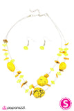 Paparazzi "Adorably Artisan" Yellow Necklace & Earring Set Paparazzi Jewelry