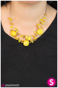 Paparazzi "Adorably Artisan" Yellow Necklace & Earring Set Paparazzi Jewelry