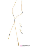 Paparazzi "A Double Shot" Gold Necklace & Earring Set Paparazzi Jewelry