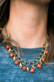 Paparazzi "Adventure Is Worthwhile" Orange Necklace & Earring Set Paparazzi Jewelry