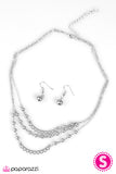 Paparazzi "Affectionately Yours" Silver Necklace & Earring Set Paparazzi Jewelry