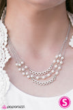 Paparazzi "Affectionately Yours" White Necklace & Earring Set Paparazzi Jewelry
