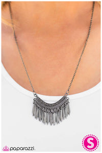 Paparazzi "A Fine Fringe" Black Necklace & Earring Set Paparazzi Jewelry