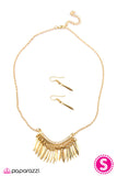 Paparazzi "A Fine Fringe" Gold Necklace & Earring Set Paparazzi Jewelry