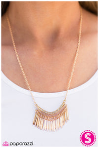 Paparazzi "A Fine Fringe" Gold Necklace & Earring Set Paparazzi Jewelry