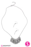 Paparazzi "A Fine Fringe" Silver Necklace & Earring Set Paparazzi Jewelry