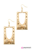 Paparazzi "A Floral Frame of Mind" Gold Earrings Paparazzi Jewelry