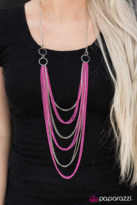 Paparazzi "A For Asymmetrical" Pink Necklace & Earring Set Paparazzi Jewelry