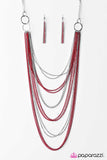 Paparazzi "A For Asymmetrical" Red Necklace & Earring Set Paparazzi Jewelry