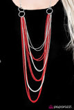 Paparazzi "A For Asymmetrical" Red Necklace & Earring Set Paparazzi Jewelry