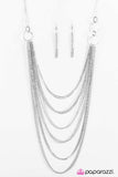 Paparazzi "A For Asymmetrical" Silver Necklace & Earring Set Paparazzi Jewelry