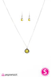 Paparazzi "A GLEAM Act" Yellow Necklace & Earring Set Paparazzi Jewelry