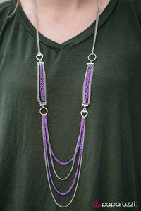 Paparazzi "A Good Man Is HEART To Find" Purple Necklace & Earring Set Paparazzi Jewelry