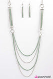 Paparazzi "A Good Man Is HEART To Find" Green Necklace & Earring Set Paparazzi Jewelry