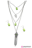 Paparazzi "A Gypsy Soul" Green Necklace & Earring Set Paparazzi Jewelry