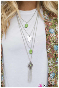 Paparazzi "A Gypsy Soul" Green Necklace & Earring Set Paparazzi Jewelry