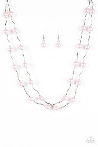 Paparazzi "Ahead Of The FAME" Pink Necklace & Earring Set Paparazzi Jewelry