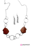 Paparazzi "Aint No Mountain High Enough" Brown Necklace & Earring Set Paparazzi Jewelry