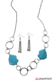 Paparazzi "Aint No Mountain High Enough" Blue Necklace & Earring Set Paparazzi Jewelry