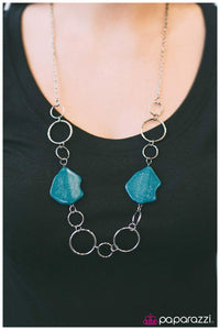 Paparazzi "Aint No Mountain High Enough" Blue Necklace & Earring Set Paparazzi Jewelry