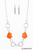 Paparazzi "Aint No Mountain High Enough" Orange Necklace & Earring Set Paparazzi Jewelry