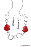 Paparazzi "Aint No Mountain High Enough" Red  Necklace & Earring Set Paparazzi Jewelry