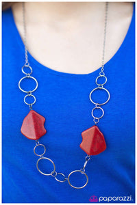 Paparazzi "Aint No Mountain High Enough" Red  Necklace & Earring Set Paparazzi Jewelry