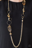 Paparazzi "A JEWEL In The Rough" Gold Necklace & Earring Set Paparazzi Jewelry