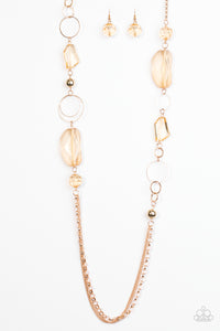 Paparazzi "A JEWEL In The Rough" Gold Necklace & Earring Set Paparazzi Jewelry