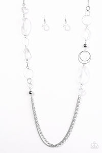 Paparazzi "A JEWEL In The Rough" White Necklace & Earring Set Paparazzi Jewelry