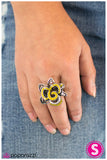 Paparazzi "A Little Loopy - Yellow" ring Paparazzi Jewelry