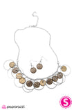Paparazzi "All Caught Up" Brown Necklace & Earring Set Paparazzi Jewelry