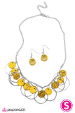 Paparazzi "All Caught Up" Yellow Necklace & Earring Set Paparazzi Jewelry