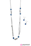 Paparazzi "All Dolled Up" Blue 039XX Necklace & Earring Set Paparazzi Jewelry