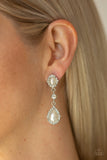 Paparazzi "All-GLOWING" White Post Earrings Paparazzi Jewelry