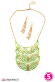 Paparazzi "All INTENSE and Purposes" Green Necklace & Earring Set Paparazzi Jewelry