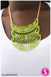 Paparazzi "All INTENSE and Purposes" Green Necklace & Earring Set Paparazzi Jewelry