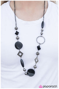 Paparazzi "All Mixed Up" Black Necklace & Earring Set Paparazzi Jewelry