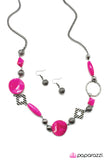 Paparazzi "All Mixed Up" Pink Necklace & Earring Set Paparazzi Jewelry