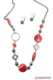 Paparazzi "All Mixed Up" Red Necklace & Earring Set Paparazzi Jewelry