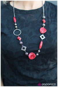 Paparazzi "All Mixed Up" Red Necklace & Earring Set Paparazzi Jewelry