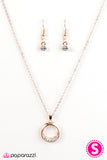 Paparazzi "All The Glitter In The World" Rose Gold Necklace & Earring Set Paparazzi Jewelry