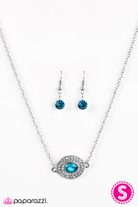 Paparazzi "All The Grandeur In The World" Blue Necklace & Earring Set Paparazzi Jewelry